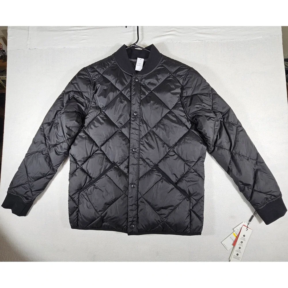 Calvin Klein Mens Reversible Diamond‎ Quilted Bomber Jacket Black Camo XL New